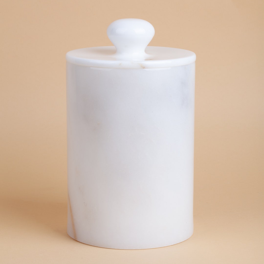 Marble Bathroom Trash Bin / Natural Marble Trash Bin / Stone Bathroom Bin / Bathroom Accessories ...