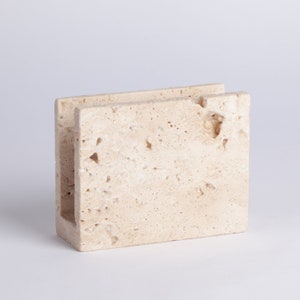 Porta tovaglioli in travertino / Porta tovaglioli in marmo / Decorazione per la casa / Decorazione in marmo / Accessori per la casa / Accessori in pietra / Regalo per la casa