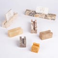 Travertine Card Holder with Wide Slot, Business Card Holder, Rustic Card & Sign Holder, Multiple Business Card Holder, Name Tag Holder