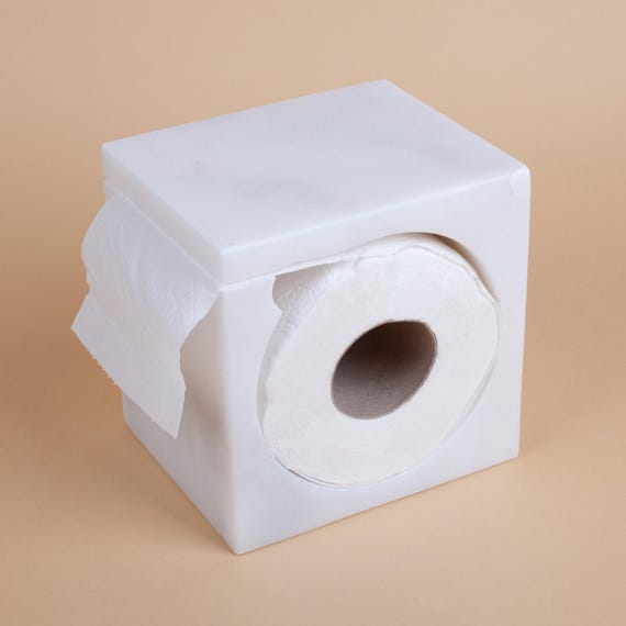 Russo Tessuti Portarotolo Carta Igienica Per Bagno Con Fiocco, Colore Panna/Bianco, 100% Poliestere, Lunghezza 90 Cm