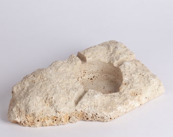 Beige Travertine Ashtray / Beige Cigarette Ashtray / Cigar Ashtray / Travertine Cigar Ashtray / Marble Cigar Ashtray / Raw Marble Ashtray