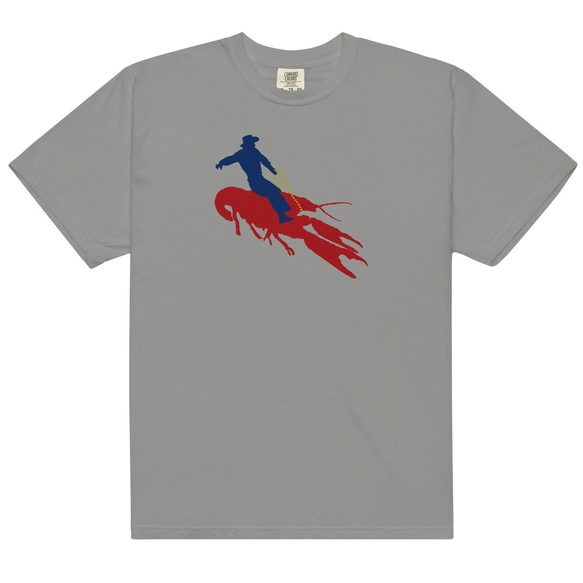 Cowboy Riding Crawfish - Heavyweight T-shirt - Etsy