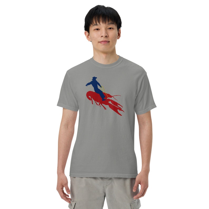 Cowboy Riding Crawfish - Heavyweight T-shirt - Etsy