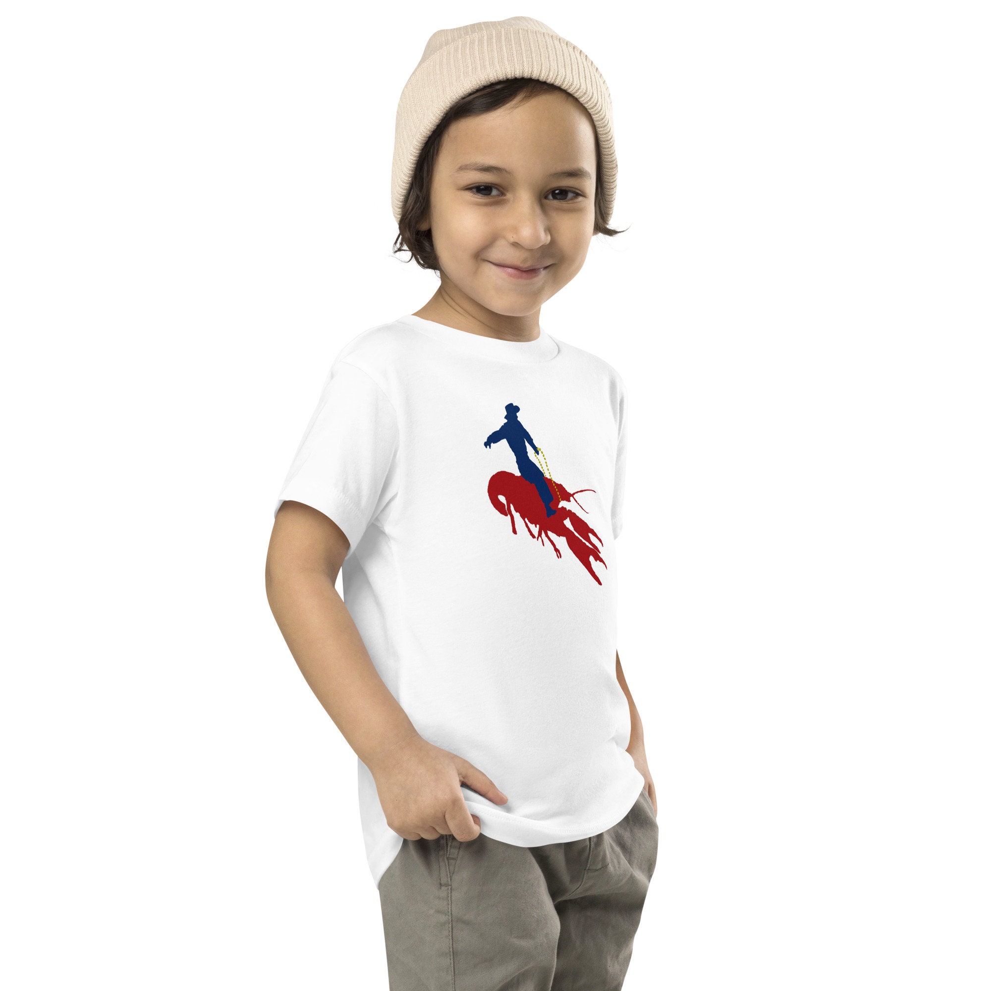 Cowboy Riding Crawfish - Cajun Rodeo Toddler Short Sleeve Tee - Etsy
