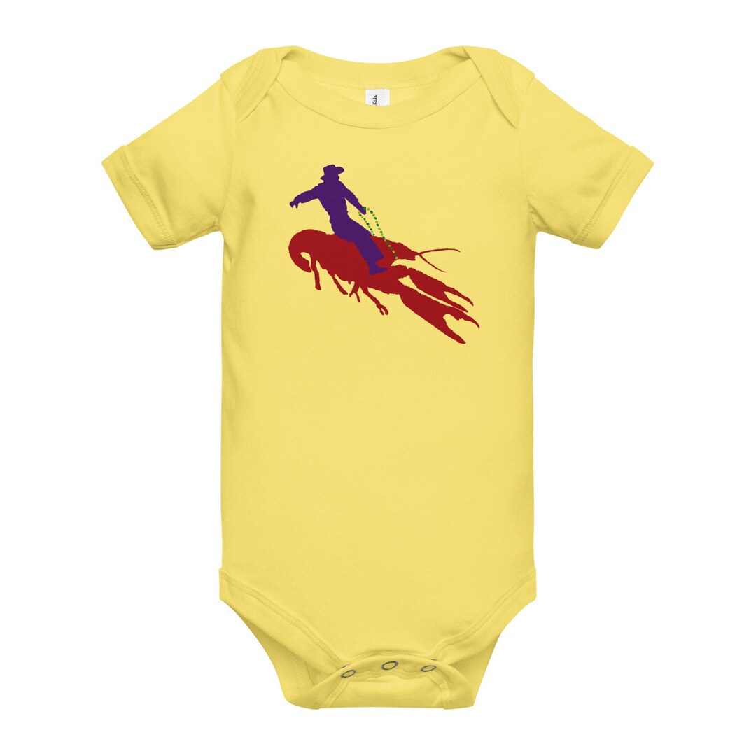 Cowboy Riding Crawfish Colorful Baby Short Sleeve Onesie in - Etsy