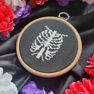 Ribcage - Cross Stitch PDF Pattern - Human anatomy, Bones, Skeleton, Spooky Cute, Gothic Decor, Goth, Beginner, Halloween, Anatomical