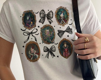 Villains Coquette Baby Tee, Cruella Ursula Maleficent youth baby tee, Womens Halloween Disney Evil tee, Coquette Bow Disney