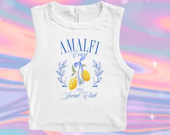 Amalfi Crop Tank, Italy Coastal 90s Tee, Amalfi Coast Baby Tee, Italian Womens Tee