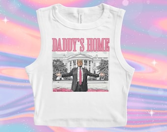 Trump White House Sweatshirt, Trumps home Sweater, President 2024 Jumper, Trumps back womens top, New president crop tank