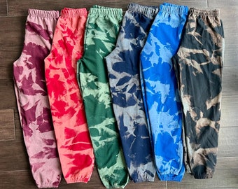 Tie Dye Sweatpants, Reverse dye pants, Blank Tie Dye, Custom sweatpants, Unisex Sweats, Blank Tie Dye sweatshirt