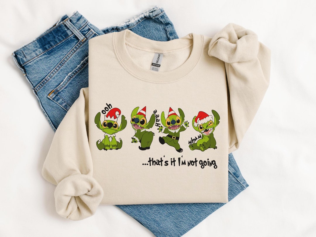 Stitch Christmas Baby Tee, Santa Mean One Sweatshirt, Stitchmas, I'm