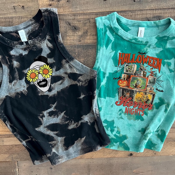 HHN Crop Tank, Scary Halloween Horror Night Tank, Indie Horrorfilm Baby-T-Shirt, Brutaler Slasher Clown Gruselfilme, Halloween-Filme
