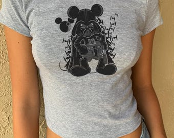 Darth Vader Mickey baby tee, Cute Star Wars 90s tee, Storm Trooper girls tee, May the Force Be With You Crop, Space star wars
