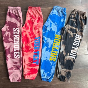 Tie Dye College Sweatpants, Sorority school team pants, logo camp sweatpants, Unisex Sweats, University Personalized Pants, Acceptance gift