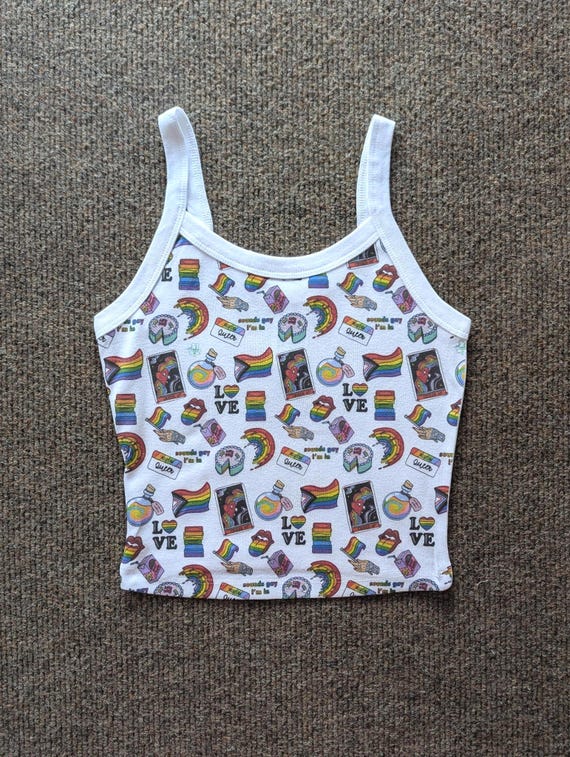Pride Month Crop Tank, Cute Gay Love Crop, Queer Rainbow Equals Rights, Trans Cake, Sounds Gay, Pride Baby Tee, Rainbow Men And Women