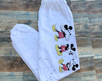 Cartoon Mickey Mouse Sweatpants, Retro Disney Pants, wdw Disneyland Sweatpants, Custom Unisex Sweatsuit, Personalized Holiday Pants