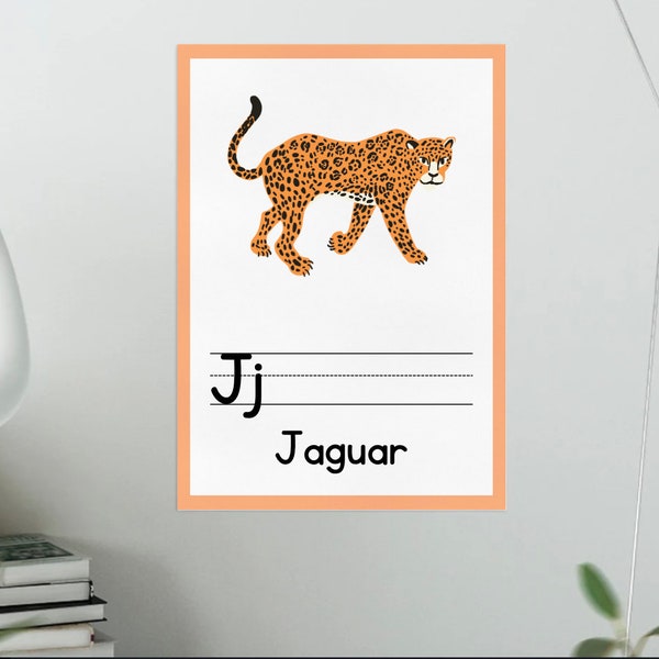 26 Affiches de Formation des Lettres de l'Alphabet d'Animaux en Caractères d'Animation