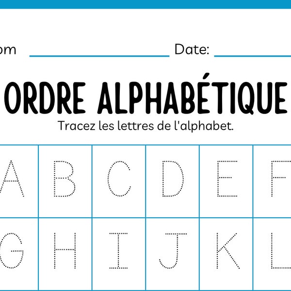 Exploration de l'Ordre Alphabétique et Traçage des Lettres