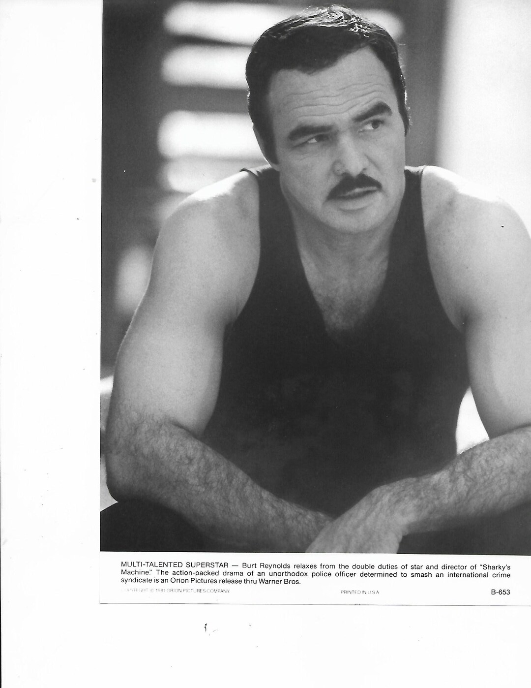 Burt Reynolds sharky's Way 1981 7X10 B&W Promo Photo Etsy