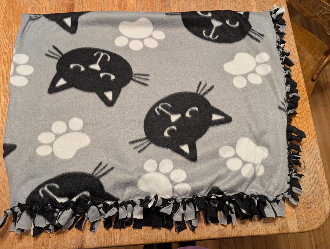 Image showcasing Fleece Cat Blanket - Etsy