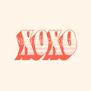 Retro XOXO Png, Valentine Typografie Png, Retro Valentinstag Png, Groovy XOXO Sublimation Digital Designs, Valentine PNG Designs