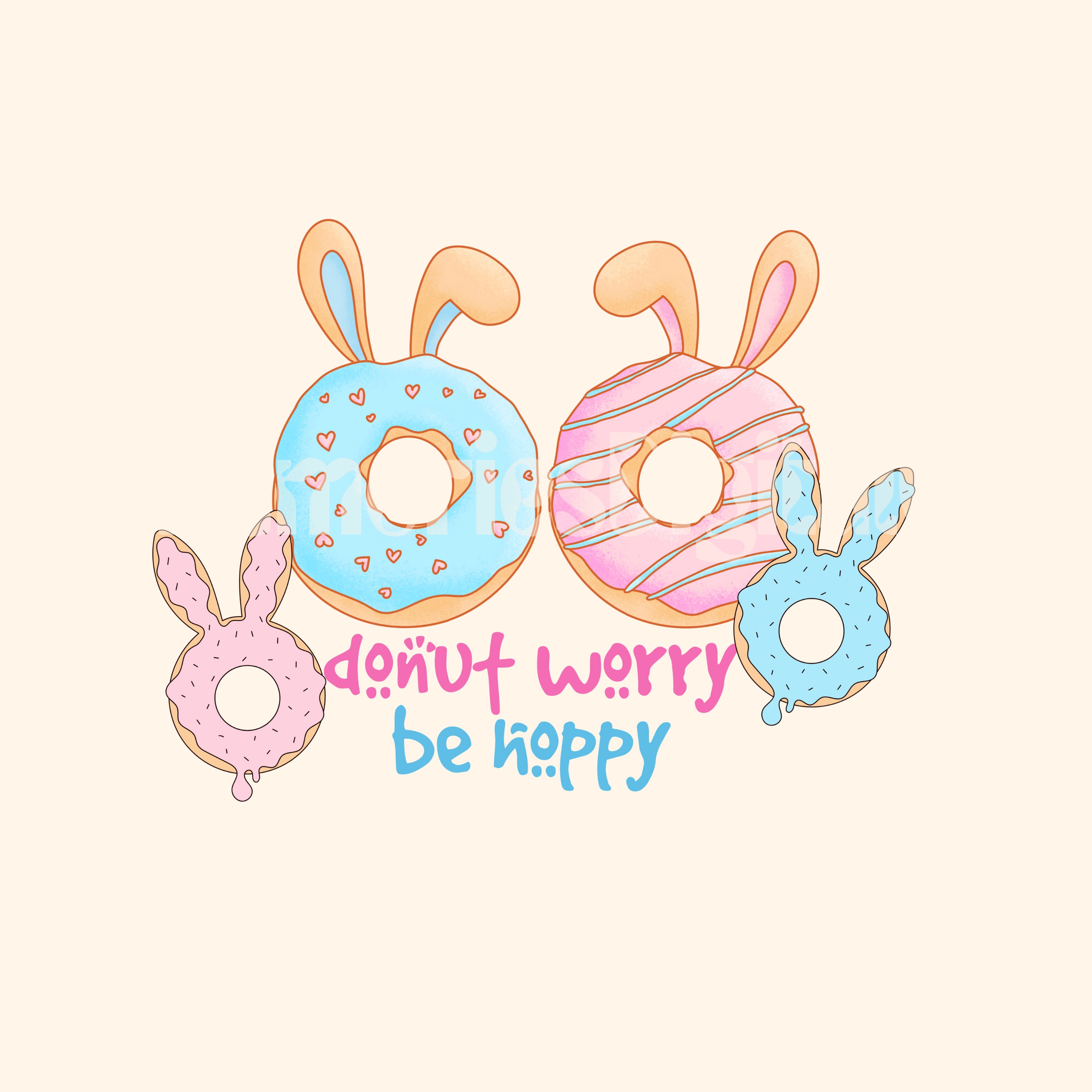 Donut Worry Be Hoppy Png, Hoppy Easter Png, Bunny Donut Png, Easter Png ...