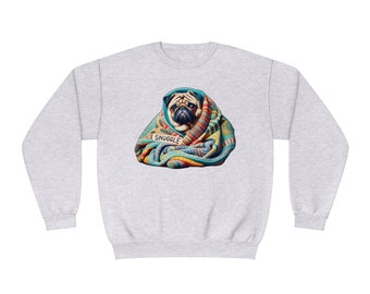 Snuggle Pug - Acogedora sudadera de vellón unisex Sudadera unisex NuBlend® con cuello redondo