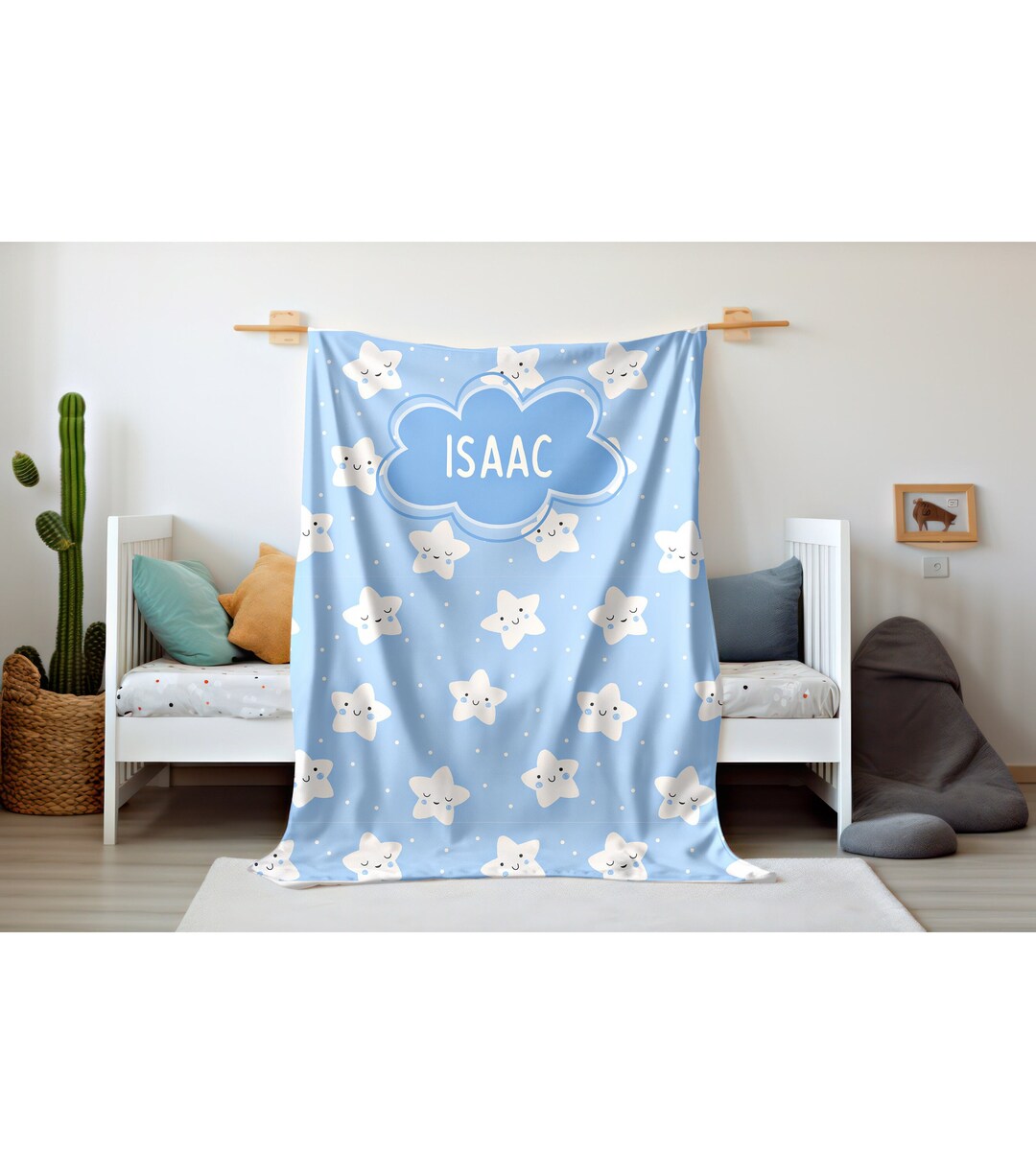 Personalized Baby Boy Blanket, Baby Name Blanket, Baby Boy Name Blanket