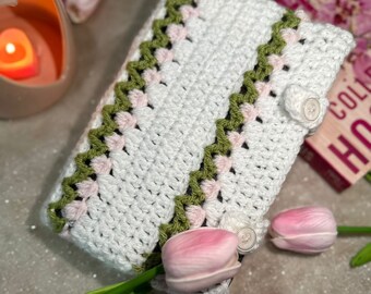 Crochet Tulip Book Sleeve - Cadeau - Décor