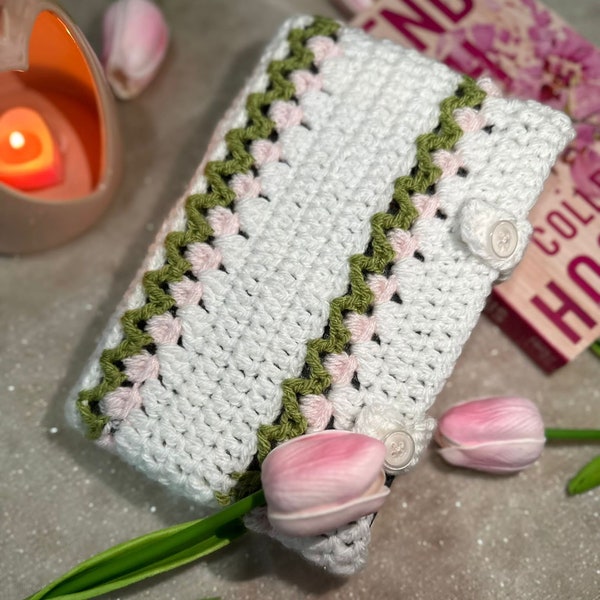 Crochet Tulip Book Sleeve - Gift - Decor