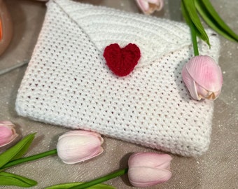 Crochet Love Letter Envelope Book Sleeve - Gift For Her