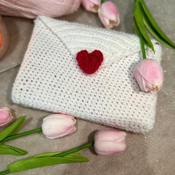 Crochet Love Letter Envelope Book Sleeve - Gift For Her