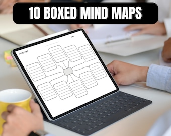 10 Mind Maps Planners for Notes, Printable&Digitally Editable Mind Map Templates, Visual Mind Map for Brainstorming Ideas, Project Template