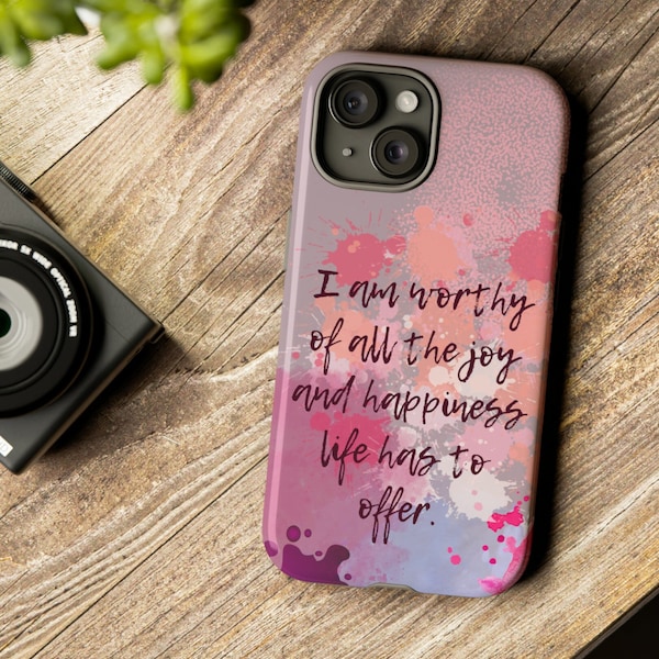 Coque résistante inspirante pour téléphone portable | Coque Iphone Samsung Galaxy Zen | Étui pour portable Mantra inspirant | Mantra d'amour de soi pour la ménopause | Zen