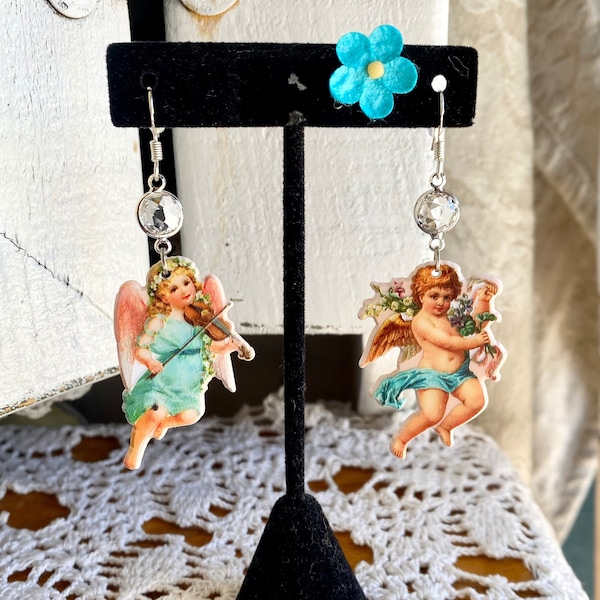 Victorian Style Cupid Earrings ~ Cupid Charm Dangle Earrings