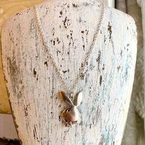 Silver Playboy Bunny Charm Necklace