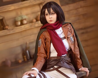 Ataque a Titan inspirado Cosplay, Mikasa Ackerman, AOT Cosplay, Anime Cosplay