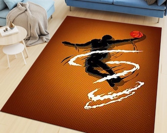 Basketball Rug, Sports Rug, NBA Fan, Modern Rug, Popular Rug, Custom Rug, Area Rug, Salon Rug, Living Room Rug, Popular Rug