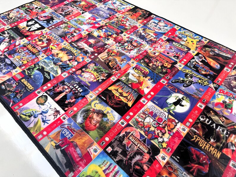 Retro Realistic 90s Arcade and Theater Style Area Rug, Living Room Rug ...