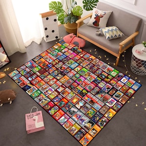 Retro Games Rug,Game Rug,Gaming Rug,Colorful Rug,Play Room Rug, Game Decor, Custom Rug,Retro Gaming,Arcade Game Rug, Area Rug, Gaming Gifts