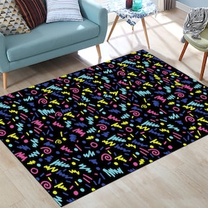Arcade Rug, Arcade Room Decor,Arcade Rug,Arcade decor,Abstract Area Rug, Living Room Rugs, Bowling Alley Carpet, Colorful Rug