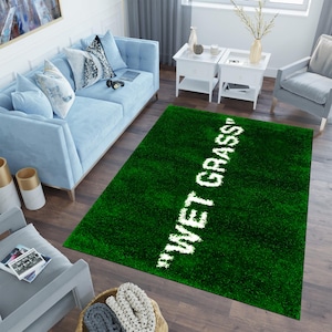 Wet Grass, Wet Grass Rug,Green Rug, Popular Rug, Modern Rug, Salon Rug, Living Room Rug,Bedroom Rug,Non-Slip Rug,Washable Rug,Minimalist Rug