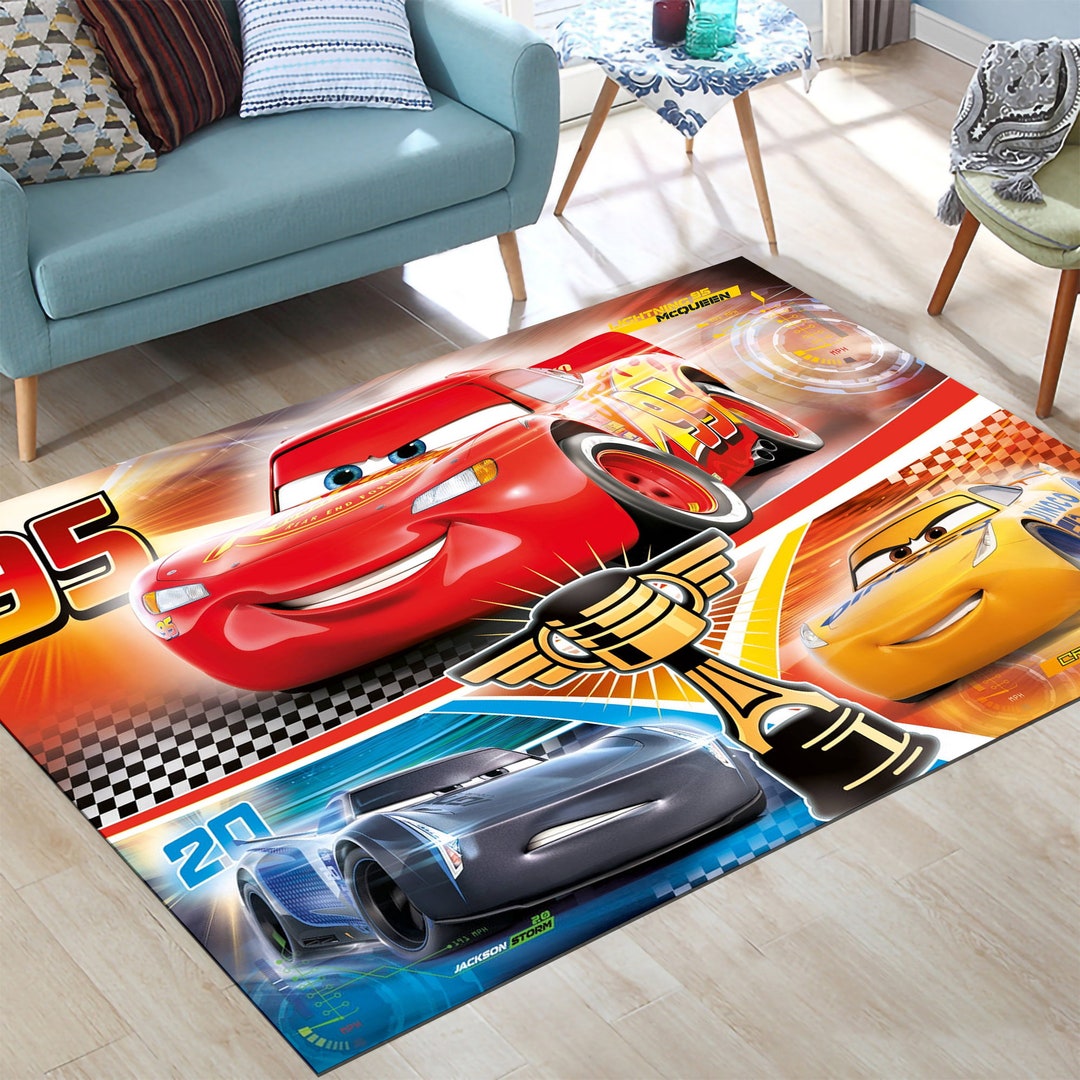 Cars 2 Rug Mcqueen Rug,car Rug,kids Rug, Kids Room Rug, Road Pattern Rug, Custom ...