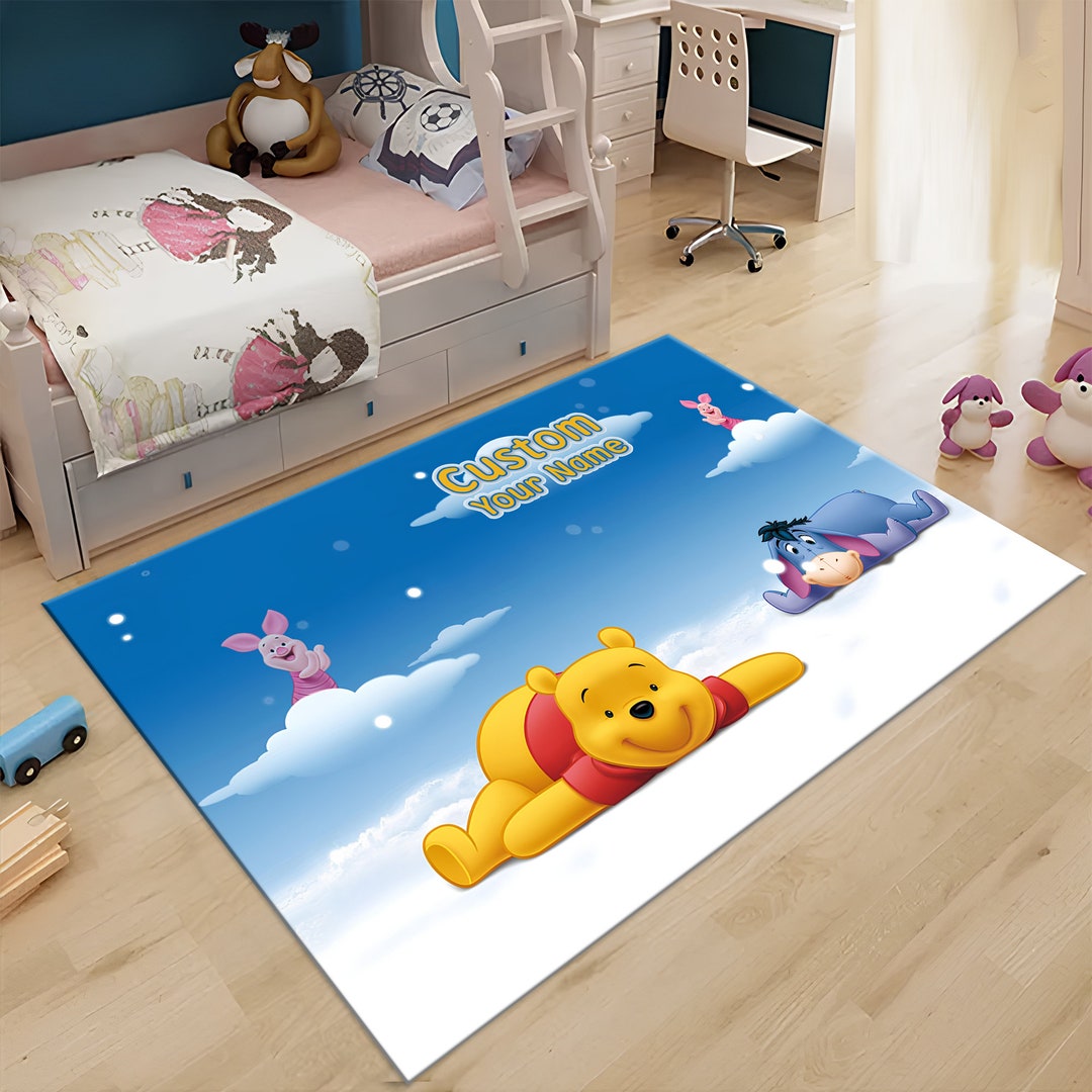 Winnie the Pooh Rug, Cute Rug, Cute Bear Rug, Cartoon Rug, Colorful Rug ...