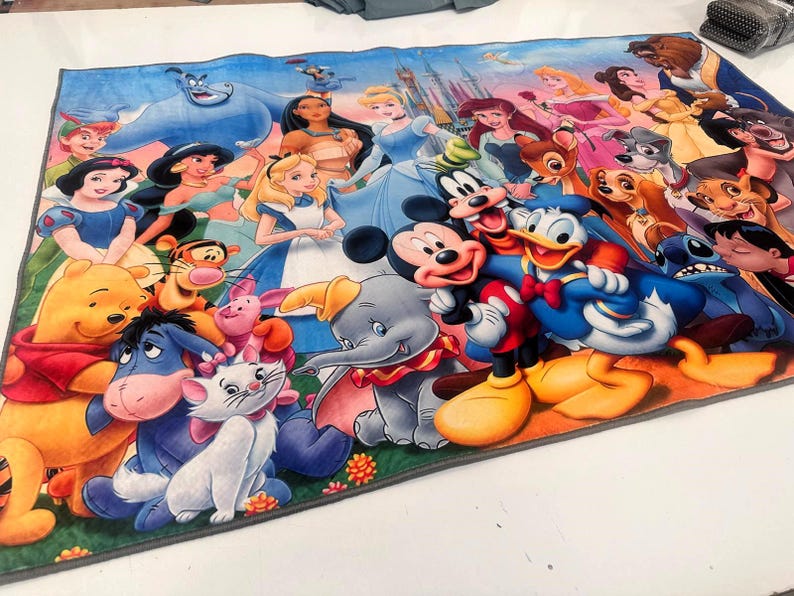 Cartoon Characters Rug, Mix Characters Rug,Popular Cartoon Rug,Kids Room Rug,Nursery Decor,Kids Decor,Custom Rug,Personalized Gifts,Area Rug image 4