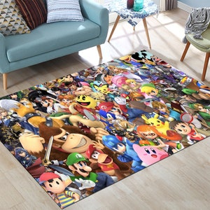 Game Character Rug,Retro Games Rug,Game Rug,Gaming Rug,Colorful Rug,Play Room Rug,Game Decor,Custom Rug,Retro Game,Play Rug,Gaming Gifts