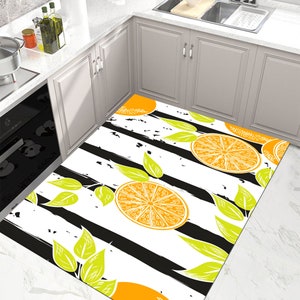 Lemon Rug,Lemon Slice Rug,Kitchen Rug, Non Slip Kitchen Rug, Washable Kitchen Rug, Printed Carpet, Modern Rug, Decorative Rug