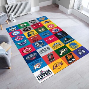 Basketball Rug ,Teams Rug, NBA Rug, Basketbal Team Rug ,Custom Rug, Floor Rug, Area Rug,Basketball Decor , Personalized Rug, Gifts Rug