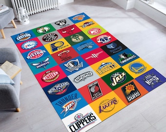 Basketball Rug ,Teams Rug, NBA Rug, Basketbal Team Rug ,Custom Rug, Floor Rug, Area Rug,Basketball Decor , Personalized Rug, Gifts Rug