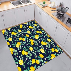 Lemon Rug,Lemon Slice Rug,Kitchen Rug, Non Slip Kitchen Rug, Washable Kitchen Rug, Printed Carpet, Modern Rug, Decorative Rug